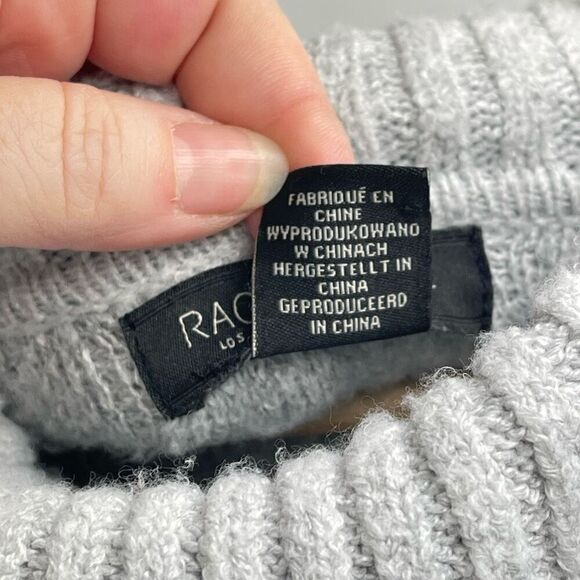 Rachel Zoe Women's Knitted Cowl Neck Leopard Print Pullover Sweater Gray Medium - Picture 6 of 11